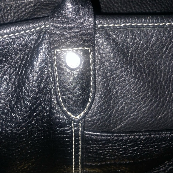 LONGCHAMP VTG BLK LEATHER GORG TOTE Bag LUX - Picture 3 of 13